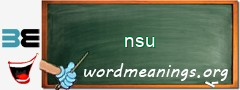 WordMeaning blackboard for nsu